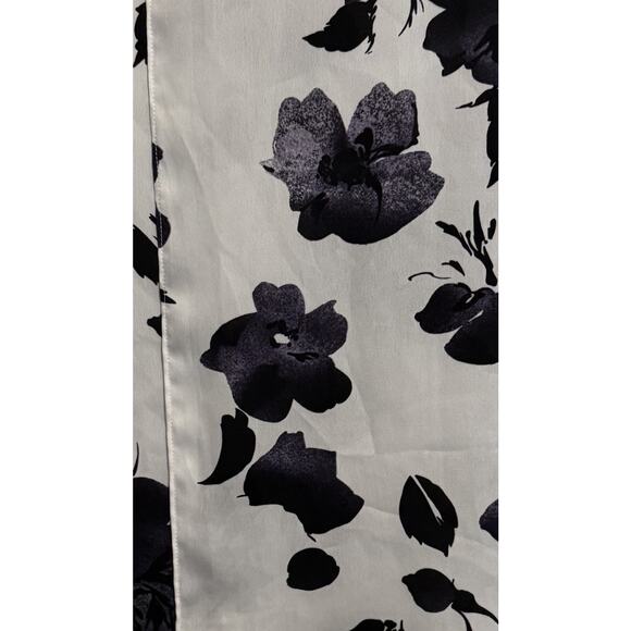 Simply Vera Vera Wang Dark Purple Black Floral Modern Blouse Tunic LG - Picture 7 of 9